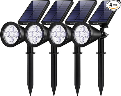 InnoGear Solar Lights Outdoor Lighting Waterproof Landscape Spotlights Uplighting for Outside Flag Garden Trees Yard Pathway Wall Auto On/Off, Pack of 4 (Cool White)