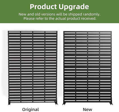 Casaphoria Metal Privacy Screen Outdoor, 72" H x 47" W Freestanding Decorative Privacy Screen for Patio Deck Balcony Garden with Stable Base, Black Adrian
