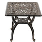 C/G Cast Aluminum Side Table,Decorative Outdoor End Table, Ornate Floral Pattern (Square, Copper)