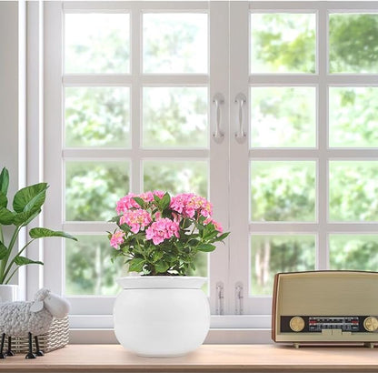 BUYMAX African Violet Pots, 6 inch Ceramic Easy Self Watering Plant Pot for Busy Plant Lovers, Automatically Absorb Appropriate Amount of Water, Flower Pot Indoor-Plants Not Included