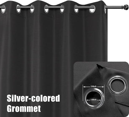 BONZER Outdoor Waterproof Curtains for Patio Privacy Grommet Light Filtering Outside Curtains for Gazebo, Porch, Pergola, Pavilion, 1 Panel, 84W x 95L inch, Charcoal