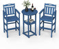 Ciokea 3-Pcs Bistro Table and Chairs, All-Weather Round High Top Bar Table with Storage Shelf and 2 Oversized Adirondack Chairs, Heavy Duty Outdoor Bar Patio Bistro Set for Balcony Deck, Navy Blue