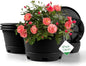 Outdoor Flower Pots 5 Packs 13 inch pots for Plants Modern Decorative Garden Pot with Saucer, Lightweight Large Resin Planters for Indoor Plants,Decorative Resin Plant pots