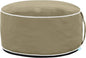 QILLOWAY Indoor/Outdoor Inflatable Stool,Round Ottoman,All Weather Foot Rest for Camping or Home,Tan/Beige