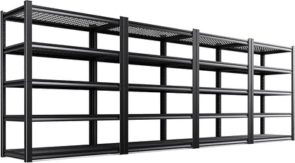 Set of 4 71"H Garage Shelving-3000LBS 5 Tier Storage Shelves,Adjustable Heavy Duty Metal Shelving Unit and Storage Large Wire Rack,Utility Steel Shelf For Shop Warehouse Industrial Pantry 71"x35"x16"
