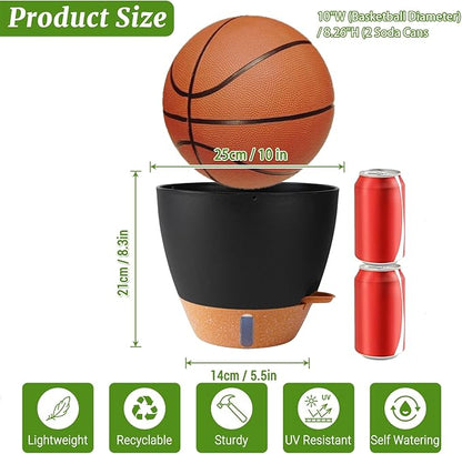 2 Pack 10 inch Plant Pots, Plastic Self Watering Planters with Drainage Holes, Deep Reservoir, Water Level Indicator, Modern Decorative Flower Pots for Indoor Outdoor Plants (Black, 10 inch)