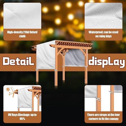 Universal Pergola Replacement Canopy Outdoor Canopy Shade Cover Waterproof Shade Top Cover for Outdoor Patio Porch Backyard(16 x 10 ft,Beige)