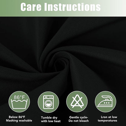 HolidayIdeas Outdoor Curtains for Patio Waterproof, 8 Panels - 54x84 Inches - Weatherproof Privacy Outsides Curtains for Cabana Porch Pergola, Sunlight & UV Blocking (Black, Grommet Top)