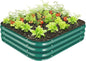 Galvanized Raised Garden Bed for Gardening, 3x3x1ft Metal Square Planter Boxes Outdoor for Vegetable,Flower,Herb,Modular Above Ground Growing Container,Green