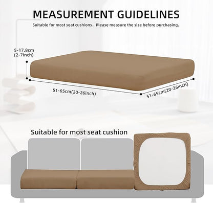 Patio Cushion Covers, 8-Pack, Khaki Stretch Fit for Outdoor Furniture