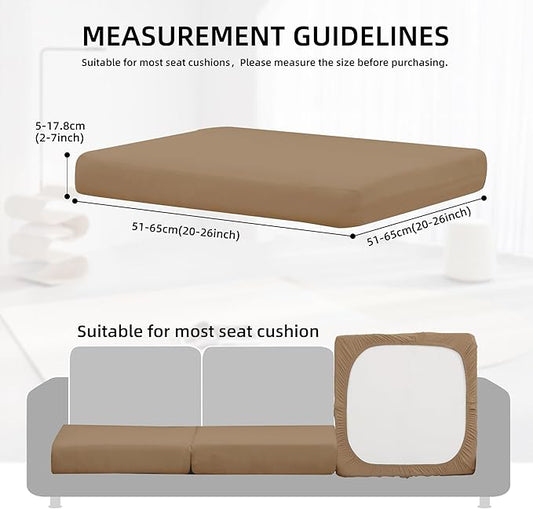 Patio Cushion Covers, 8-Pack, Khaki Stretch Fit for Outdoor Furniture