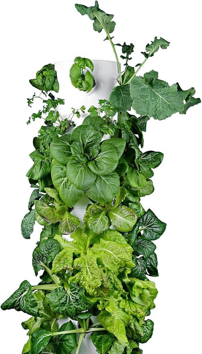 HX Aeroponic Tower | High Capacity Tower | Hydroponics Growing System Kit | Food Grade with 40 Net Pots (Without Lights)