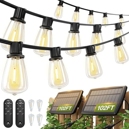 addlon 2 Pack*102FT Solar String Lights Waterproof, Patio Lights Solar Powered by addlon