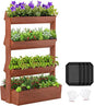 Wooden Vertical Raised Garden Bed, 4 Tier Garden Planters Raised Beds Freestanding Plant Stand Flower Rack Wooden Planter Box for Plants Herbs Flowers Vegetables Outdoor Indoor Gardening