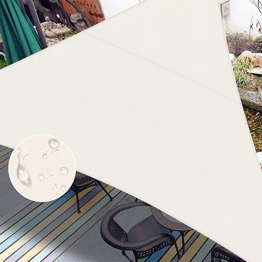 LOVE STORY Right Triangle 8'x9'x12' Waterproof Sun Shade Sail Canopy UV Block for Outdoor Patio Backyard Carport,Cream(We Make Custom Size)
