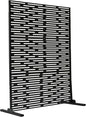 Oakland Living 6 ft. X 4 ft. Black Freestanding Metal Privacy Screen Room Divider