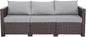 Rattaner Patio Furniture 3 Seat Sofa Outdoor Furniture Outdoor Couch Deep Seat High Backrest with Waterproof Cover Anti-Slip Cushions with Waterproof Cover, Light Grey