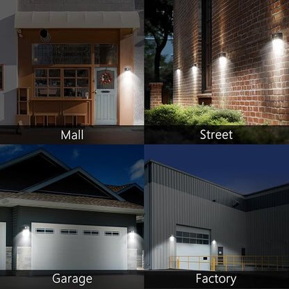 30W LED Wall Pack Light with Dusk to Dawn Sensor, 3600LM, 5000K Daylight, 120Vac Led Porch Lights, IP65 Waterproof Outdoor Security Lighting for Garage Warehouse Garden, ETL Certified, 4 Pack