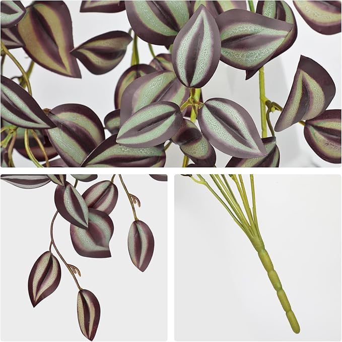 Artificial Greenery Hanging Plants, 5 Pack, 22 Inch Wandering Jew Style