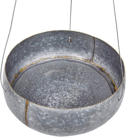 Creative Co-Op Grey & Gold Hanging Iron Planter