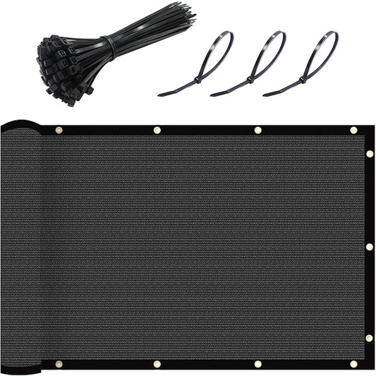 UPGRADE Fence Privacy Screen 6' x 25' Fence Commercial Shade Cover with Brass Grommets Heavy Duty Perfect for Outdoor Back Yard-Dark Grey, Customizable