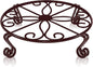 Brown Plant Stand for Flower Pot Heavy Duty Potted Holder Indoor Outdoor Metal Rustproof Iron Garden Container Round Supports Rack for Planter Bronze, Pumpkin Stand Outdoor