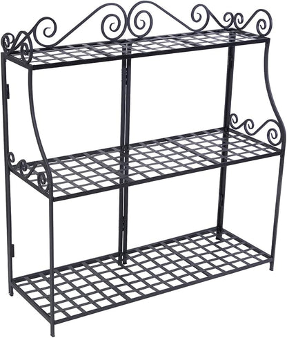 Panacea Products Forged 3-Tier Plant Stand, Black