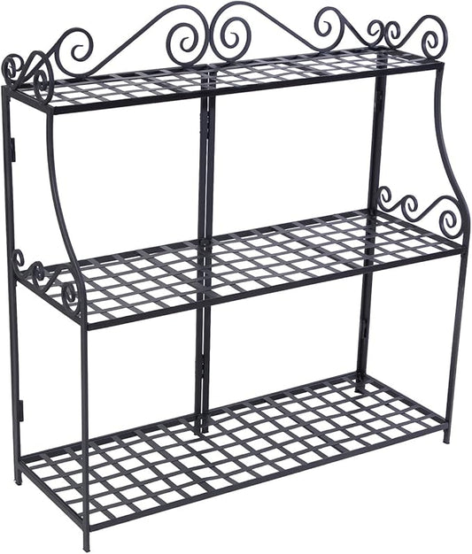 Panacea Products Forged 3-Tier Plant Stand, Black