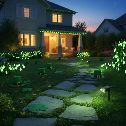 Linkind Solar Lights Outdoor Waterproof IP65, StarRay RGB Solar Spot Lights Outdoor, Color Changing Outdoor Solar Lights for Yard, Garden, Pathway, St. Patrick's Day (Multicolor, 2 Pack)
