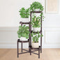 iDavosic.ly Plant Stand Indoor Outdoor, 5 Tier Corner Metal Flower Display Holder Shelf, Easy Assembly Folding Tall Orchid Rack for Patio Balcony Porch Garden Living Room House, Violet Bronze