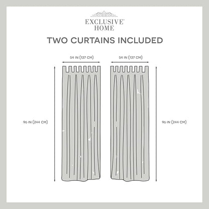 Exclusive Home Cabana Solid Indoor/Outdoor Light Filtering Hook-and-Loop Tab Top Curtain Panel Pair, Polyester, 96" L x 54" W, Teal