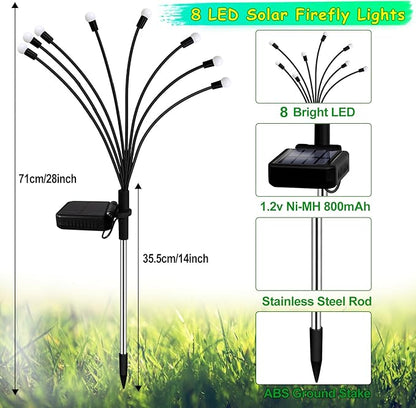 Kohlrabi Solar St Patricks Day Lights Outdoor, 10 Pack 80 LED Green Firefly Lights Waterproof, Sway by Wind, Solar Wind Swaying Light for Yard Patio Backyard Garden Flower Bed Pathway Decoration