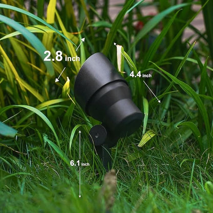 GOODSMANN Landscape Lighting 2PK Low Voltage Landscape Flood Lights 3W LED 200 Lumen Outdoor Spotlight 3000K Warm White Replaceable LED Bulbs Outside Hardwired Lighting with Metal Stakes