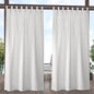 Exclusive Home Cabana Solid Indoor/Outdoor Light Filtering Hook-and-Loop Tab Top Curtain Panel Pair, 54"x108", Vanilla