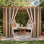 Outdoor Indoor Curtains W52 x L108 for Patio - Weather-resistant Window Panels Privacy Protect Grommet Top Thermal Insulated Home Curtain for Porch Pergola Garden (Camel Brown, 2 Panels)