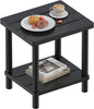Outdoor Side Table, 2-Tier Small Outdoor Table for Patio, Adirondack Side Tables for Outside or Indoor, Bamboo End Table for Pool, Porch, Weather Resistant Easy Maintenance-Black