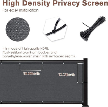 Sunny Guard Customized 3'x27' Dark Grey Balcony Privacy Screen, 90% Shade - Image 4
