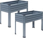 2PCS Galvanized Raised Garden Bed with Legs,2PCS 48×18×30in Elevated Planter Box for Backyard,Outdoor Garden, Patio, Balcony, 300lb Capacity,Grey