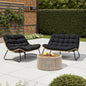 Crestlive Products Outdoor Loveseat 2PCS, Patio Conversation Set, All-Weather Boho Rattan Patio Furniture with Soft Cushion for Deck, Balcony, Poolside, Backyard (Without Table)