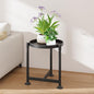 LASZOLA Black Plant Stand Indoor for Large Tall Heavy Duty Planters, Metal Vertical Single Flower Holder Organizer for Floor Corner, Sturdy Wrought Iron Round Shelf for Modern House Patio Decorative