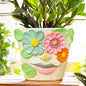 GUGUGO 8 Inch Large Flower Face Planters, Abstract Unique Head Plant Pot with Drainage, Rainbow Colorful Cute Flower Plant Pots for Indoor Plants, Funny Gardening Pot Gift Home Décor, Blue&Pink