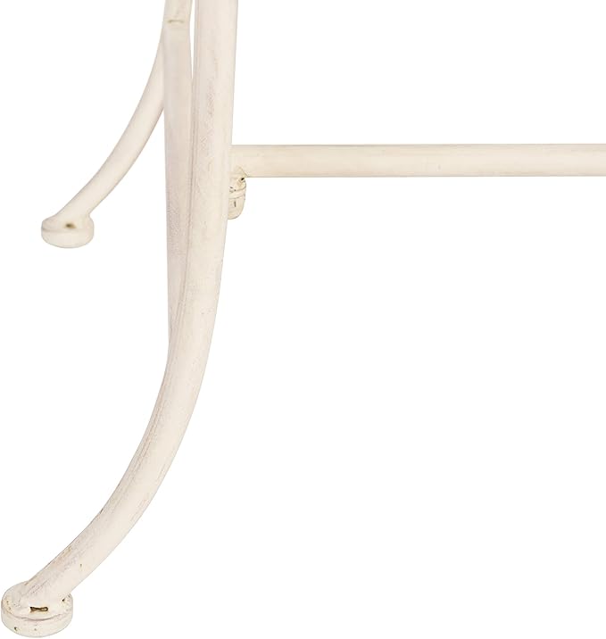 Safavieh PAT5016A Collection Arona Antique White Wrought Iron 51" Outdoor Garden Bench