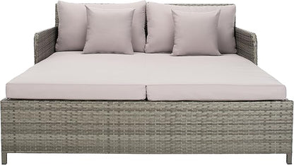 Safavieh PAT7500B Outdoor Collection Cadeo Grey Cushion Daybed