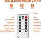 String Lights, Orange 65.6 Ft Battery Powered LED with Remote Control