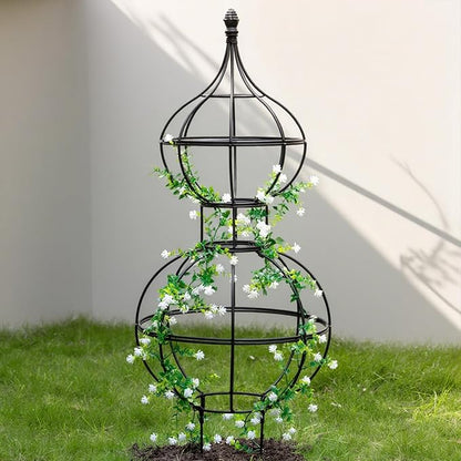 47"x17" Metal Obelisk Trellis for Climbing Plants | Unique Outdoor Support for Rose Bushes and Tall Vines | Durable & Weather-Resistant Garden Decor
