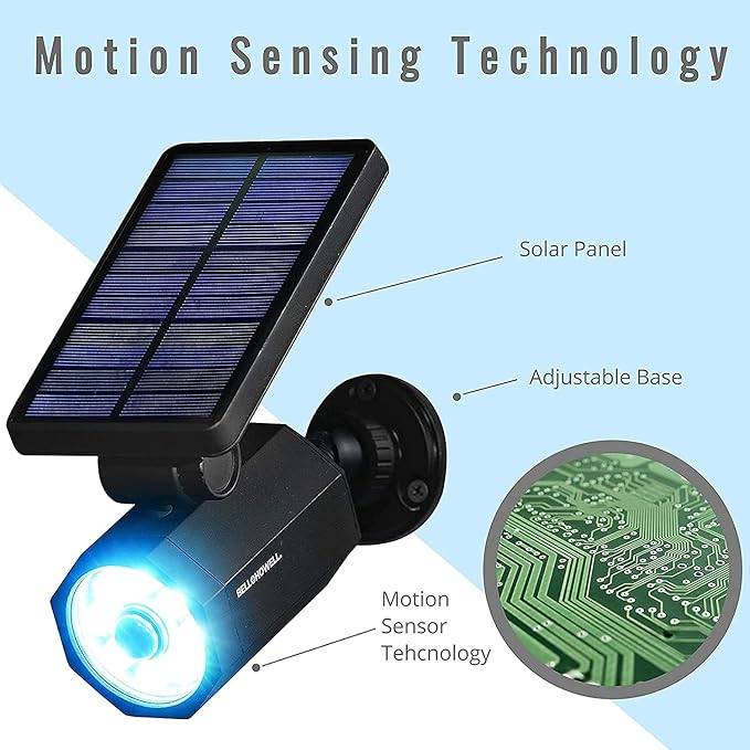 Bell+Howell Bionic Spotlight Deluxe Solar-Powered Spot Light 25 Feet Motion Sensor, Sun Panels, Waterproof Frost Resistant Patio, Yard and Outdoor Lighting As Seen On TV, Black…