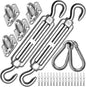 Sun Shade Sail Hardware Kit 8 Inch for Rectangle & Triangle Shade Sail Install, Stainless Steel ShadeSail Fixing Accessories for Outdoor Patio Canopy Garden, Heavy Duty Awning Attachment 40 Set