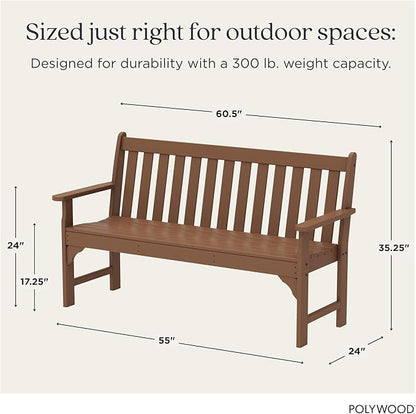 POLYWOOD GNB60TE Vineyard 60" Bench, Teak