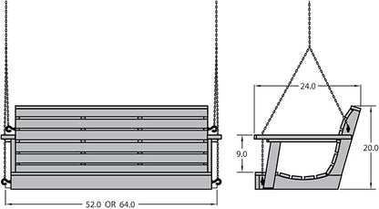 highwood Weatherly Porch Swing, 4 Feet, White