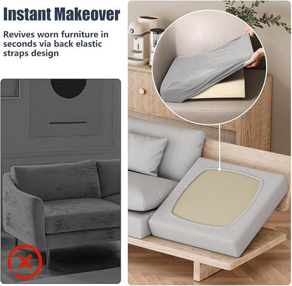Cushion Covers, 8 Pack, Stretch Fit Air-Grey Patio Slipcovers